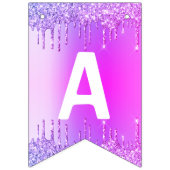 Paarse roze Neon Gold Glitter maakt een fijne bloe Vlaggetjes (Derde vlag)