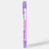 Paarse Roze Neon iPhone Case met aangepaste naam (Achterkant / Links)