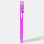 Paarse Roze Neon iPhone Case met aangepaste naam (Achterkant / Rechts)