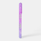 Paarse Roze Neon iPhone Case met aangepaste naam 16 Hoesje (Rechterkant)