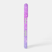 Paarse Roze Neon iPhone Case met aangepaste naam 16 Hoesje (Rechterkant)
