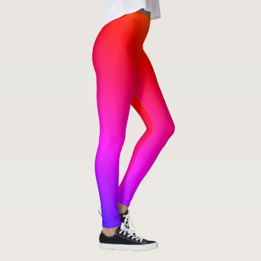 Paarse roze Neon Light Gradient Party Leggings (Rechts)