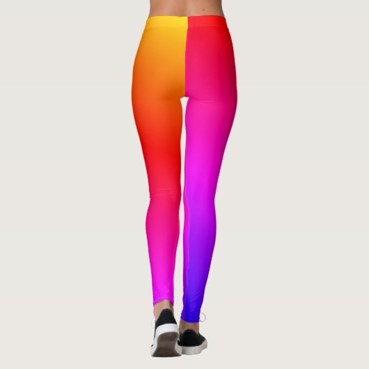 Paarse roze Neon Light Gradient Party Leggings (Achterkant)
