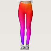 Paarse roze Neon Light Gradient Party Leggings (Voorkant)