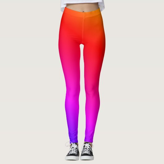 Paarse roze Neon Light Gradient Party Leggings (Voorkant)