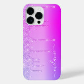 Paarse roze neonkleuren Persoonlijk Jouw naam iPhone Hoesje (Achterkant)