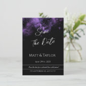 Paarse & Roze Nevel Save the Date Kaart (Staand voorkant)