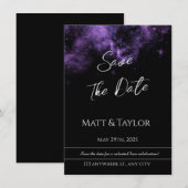 Paarse & Roze Nevel Save the Date Kaart (Voorkant / Achterkant)