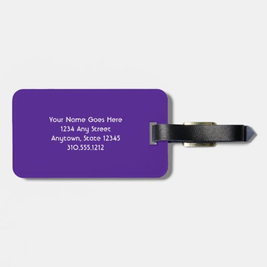 Paarse roze oceaan zonneset, aangepast naamscript bagagelabel (Achterkant horizontaal)