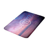 Paarse roze oceaanzonsondergang aangepast monogram badmat (Gekanteld)