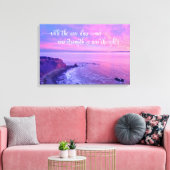 Paarse roze Ocean Sunset Foto Inspirerend Quote Canvas Afdruk (Insitu (Woonkamer))