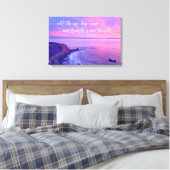 Paarse roze Ocean Sunset Foto Inspirerend Quote Canvas Afdruk (Insitu (Slaapkamer))