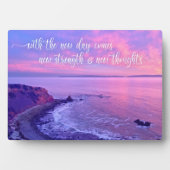 Paarse roze Ocean Sunset Foto Inspirerend Quote Fotoplaat (voorkant)
