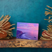 Paarse roze Ocean Sunset Foto Inspirerend Quote Fotoplaat (Zijkant)