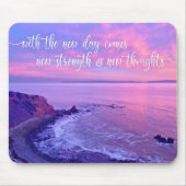 Paarse roze Ocean Sunset Foto Inspirerend Quote Muismat (Voorkant)