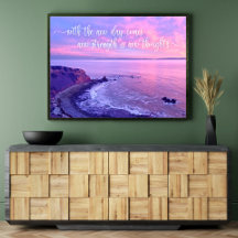 Paarse roze Ocean Sunset Foto Inspirerend Quote