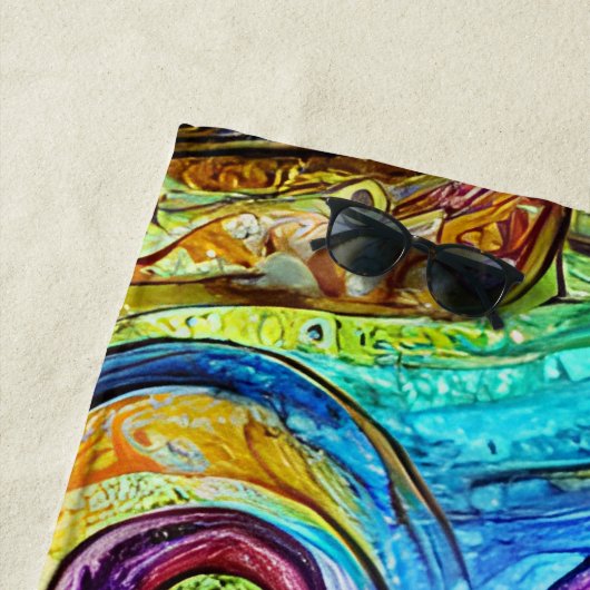 Paarse roze octopus met persoonlijke naam strandlaken (In situ)