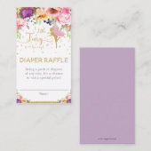 Paarse roze olieraffle Ticket Informatiekaartje (Voorkant / Achterkant)