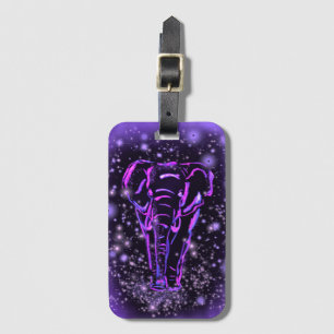 Paarse Roze Olifant Bagagelabel