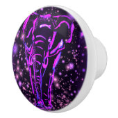 Paarse roze olifant bij Sterrennacht keramische Kn Keramische Knop (Rechts)