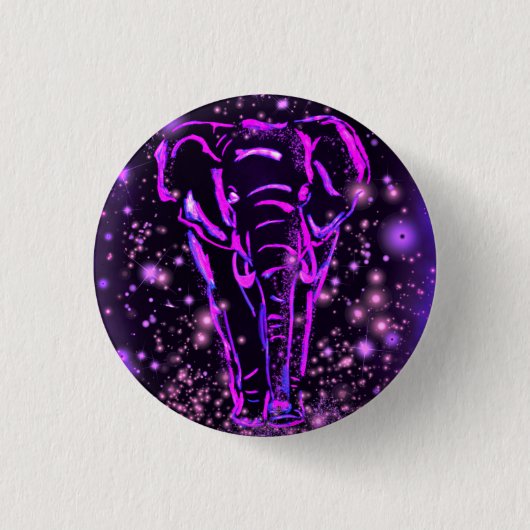 Paarse Roze Olifant Knop Ronde Button 3,2 Cm (Voorkant)