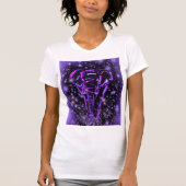 Paarse roze olifant T-shirt die rondloopt bij de m (Voorkant)