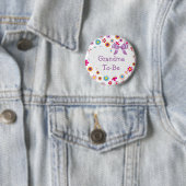 Paarse Roze Oma Wordt Baby shower Button (In situ)