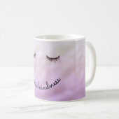 Paarse roze ombre Black Eyelashes Kindness Koffiemok (Voorkant rechts)