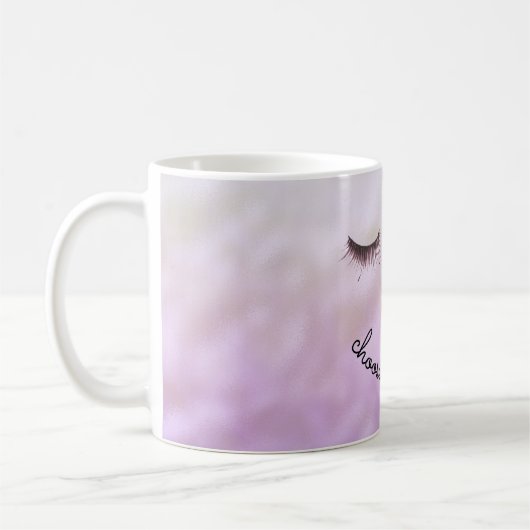 Paarse roze ombre Black Eyelashes Kindness Koffiemok (Links)