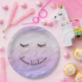 Paarse roze ombre Black Eyelashes Kindness Papieren Bordje (Feest)