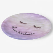 Paarse roze ombre Black Eyelashes Kindness Papieren Bordje (Gekanteld)