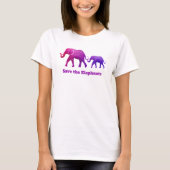 Paarse roze Ombre Elephant Koe Calf T-Shirt (Voorkant)
