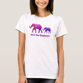 Paarse roze Ombre Elephant Koe Calf T-Shirt