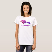 Paarse roze Ombre Elephant Koe Calf T-Shirt (Voorkant volledig)