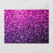 Paarse roze ombre faux glitter briefkaart (Voorkant)