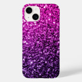 Paarse roze ombre faux glitter Case-Mate iPhone case (Achterkant)