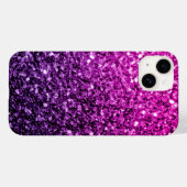 Paarse roze ombre faux glitter Case-Mate iPhone case (Achterkant (horizontaal))