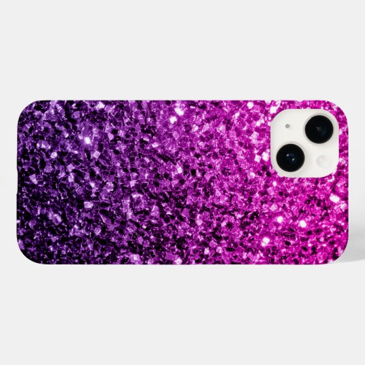 Paarse roze ombre faux glitter Case-Mate iPhone case (Achterkant (horizontaal))