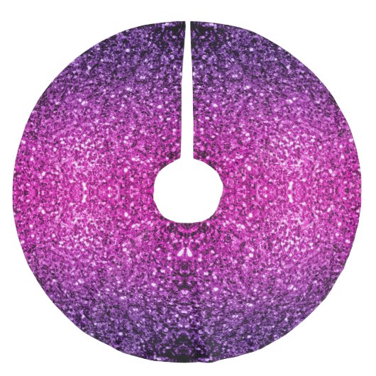 Paarse roze ombre faux glitter kerstboom rok (Voorkant)