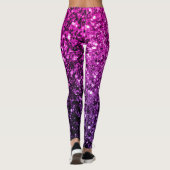 Paarse roze ombre faux glitter leggings (Achterkant)