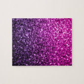 Paarse roze ombre faux glitter legpuzzel (Horizontaal)
