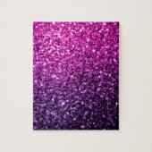 Paarse roze ombre faux glitter legpuzzel (Verticaal)