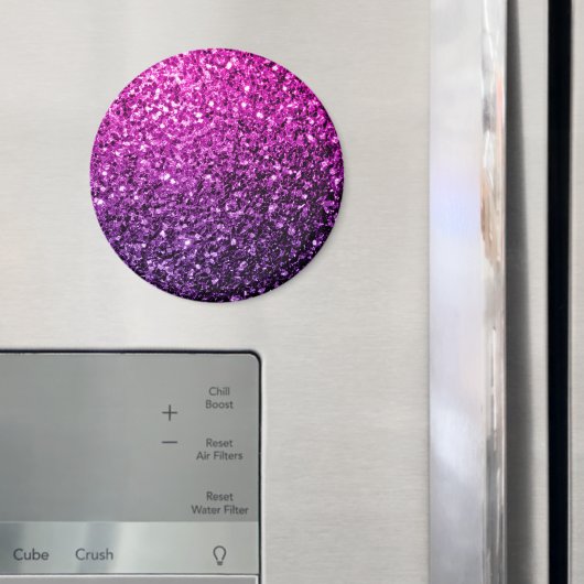 Paarse roze ombre faux glitter magneet (Insitu (Koelkast))