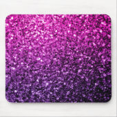 Paarse roze ombre faux glitter muismat (Voorkant)