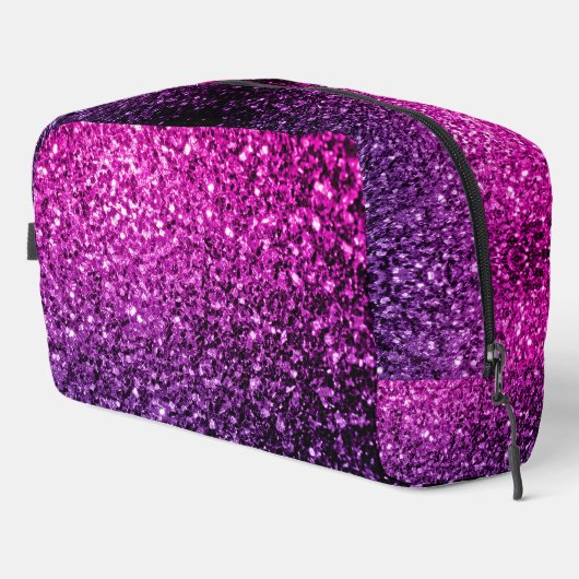Paarse roze ombre faux glitter schittert toilettasje (Rechterhoek)