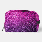 Paarse roze ombre faux glitter schittert toilettasje (Achterkant)