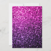 Paarse roze ombre faux glitter sparkle personalise kaart (Voorkant)