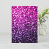 Paarse roze ombre faux glitter sparkle personalise kaart (Staand voorkant)