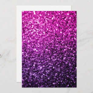 Paarse roze ombre faux glitter sparkle personalise kaart