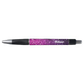 Paarse roze ombre faux glitter sparkle personalise pen (Voorkant)